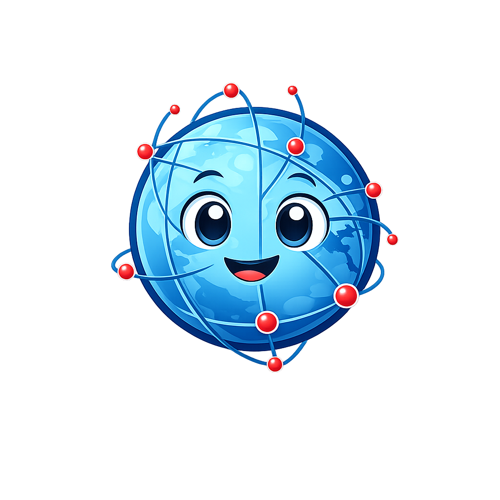 Mascote azul da Design Mundi