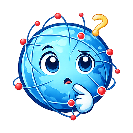 Mascote da Design Mundi pensando em uma dúvida
